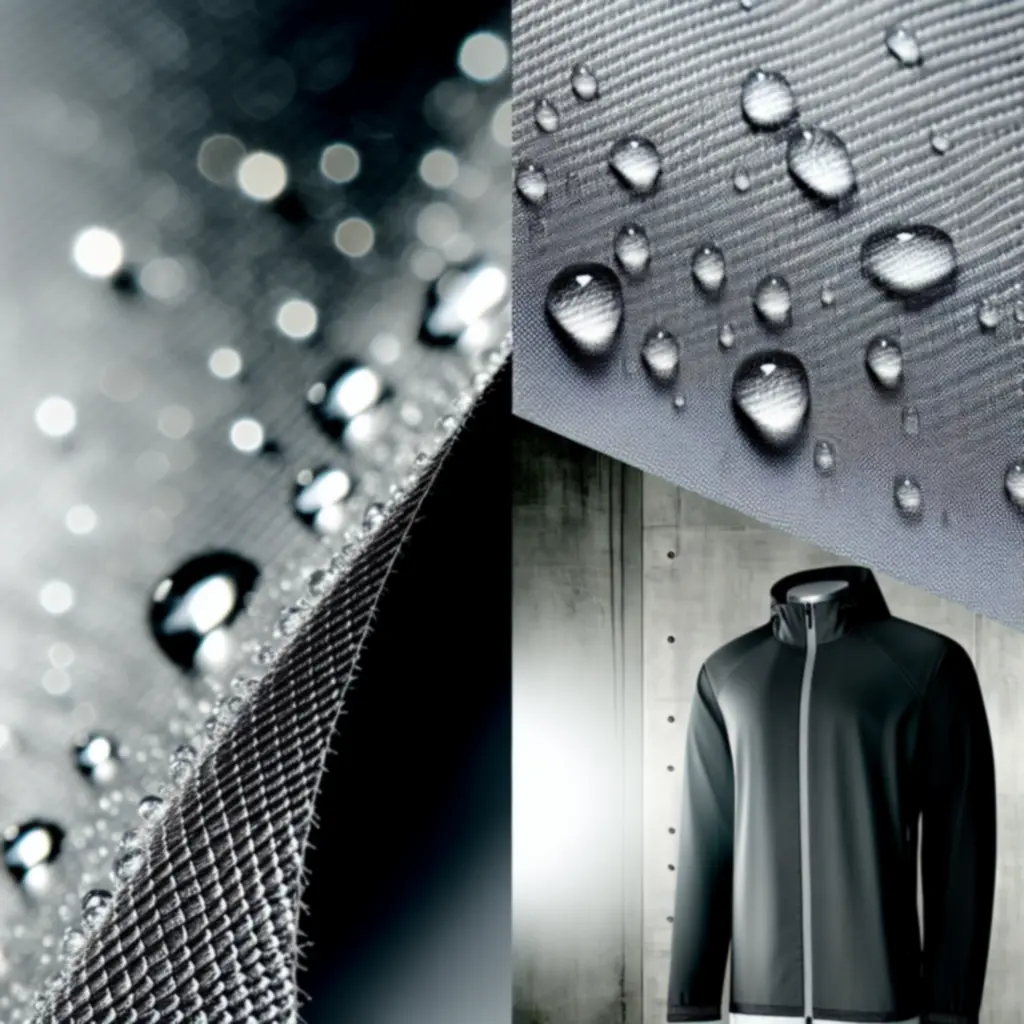 Zbliżenie na nowoczesną tkaninę techniczną męskiej odzieży